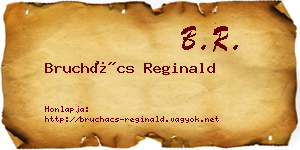 Bruchács Reginald névjegykártya